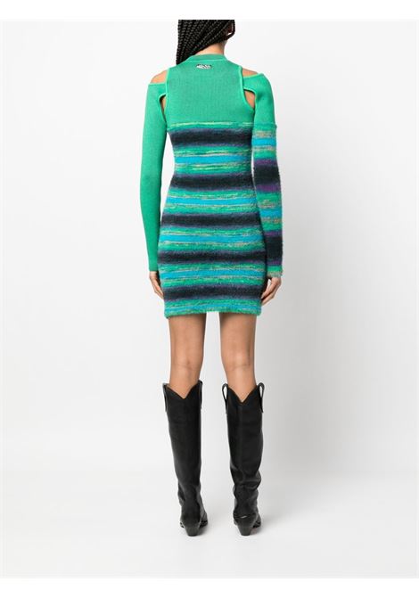 Abito in maglia a righe in verde - donna ANDERSSON BELL | ATB879WSPCGRN